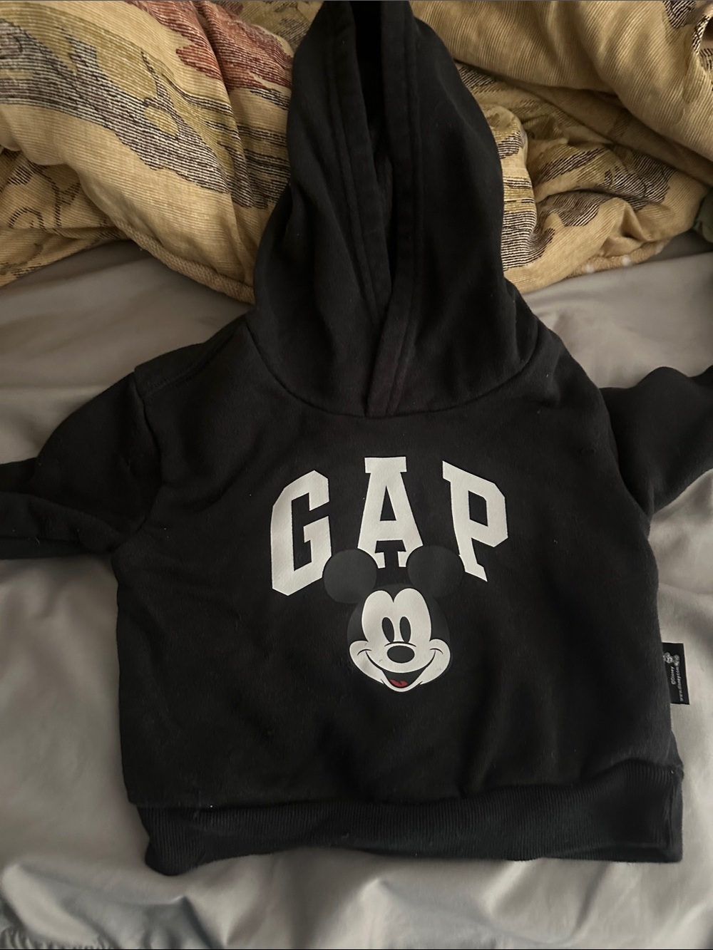 GAP Black Hoodie with Mickey Mouse Graphic